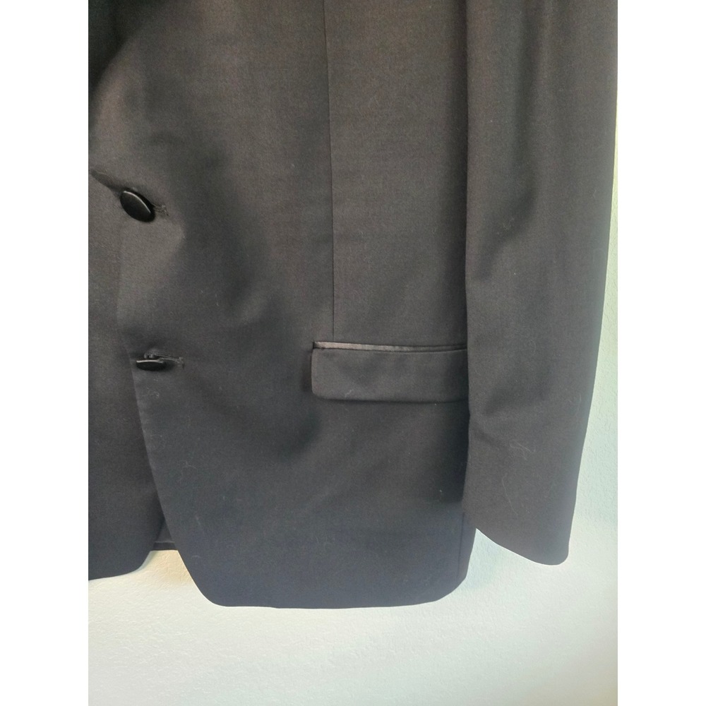 Lauren Ralph Lauren Mens Black 100% Wool Natural Tuxedo Jacket Blazer 46R EUC - Picture 4 of 12